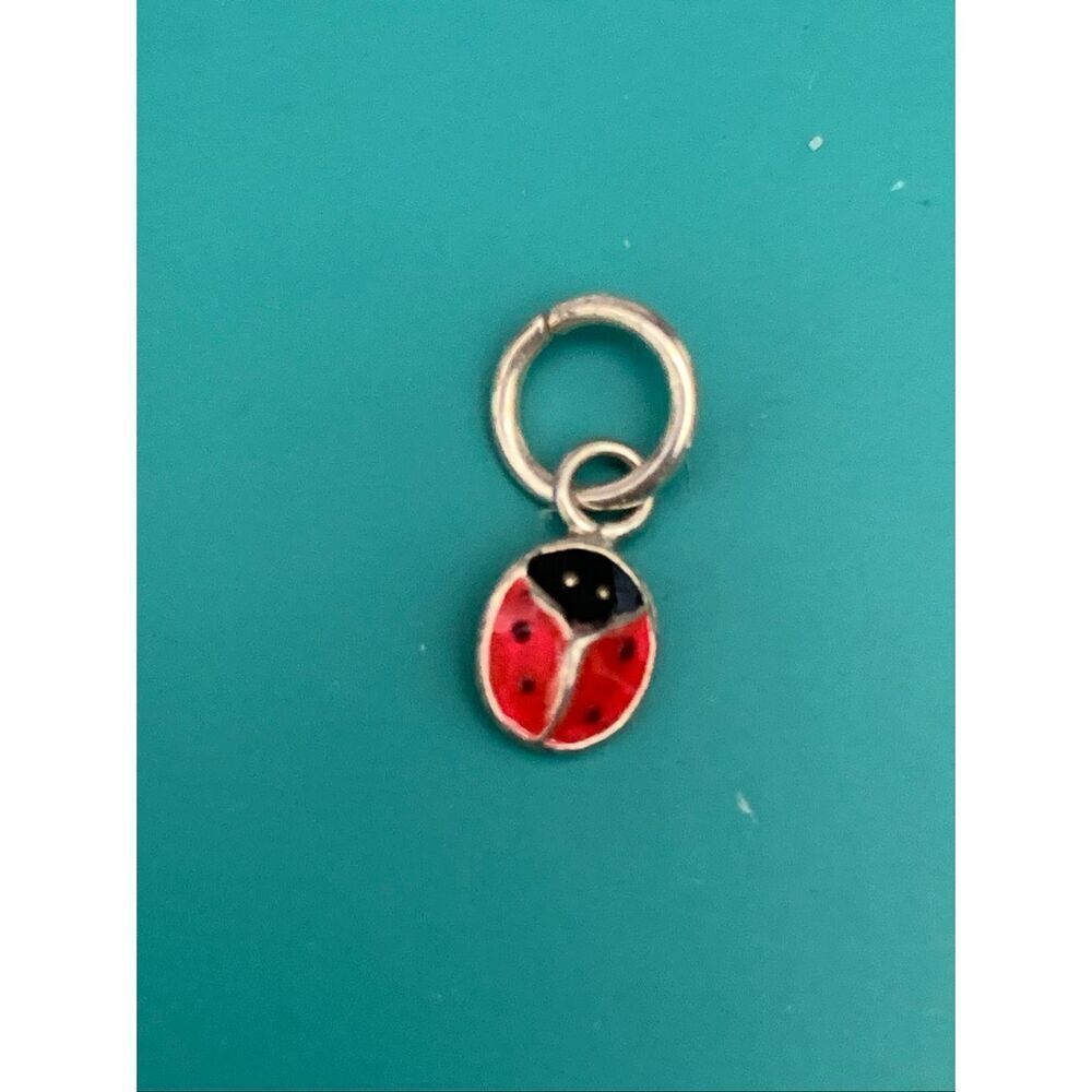 .925 Ladybug Sterling Silver Jewelry Charm #bugs #garden #ladybug